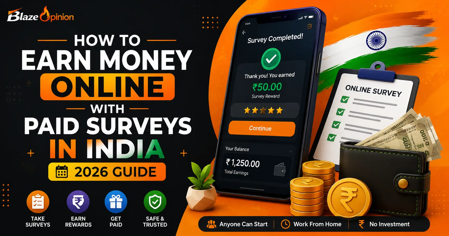 How to Earn Money Online with Paid Surveys in India (2026 Guide)